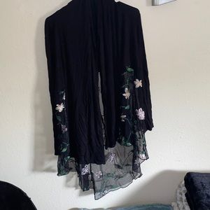 Sheer flower cardigan